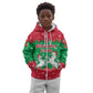 Christmas Burkina Faso Kid Hoodie Snowflake Horses and Coat of Arms - African Pride