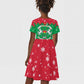 Christmas Burkina Faso Kid Short Sleeve Dress Snowflake Horses and Coat of Arms - African Pride