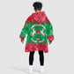 Christmas Burkina Faso Kid Wearable Blanket Hoodie Snowflake Horses and Coat of Arms - African Pride