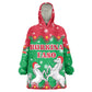 Christmas Burkina Faso Kid Wearable Blanket Hoodie Snowflake Horses and Coat of Arms - African Pride