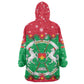 Christmas Burkina Faso Kid Wearable Blanket Hoodie Snowflake Horses and Coat of Arms - African Pride