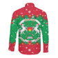 Christmas Burkina Faso Long Sleeve Button Shirt Snowflake Horses and Coat of Arms - African Pride