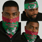 Christmas Burkina Faso Neck Gaiter Snowflake Horses and Coat of Arms - African Pride