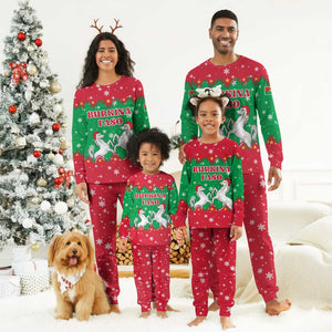 Christmas Burkina Faso Christmas Pajama Set Snowflake Horses and Coat of Arms - African Pride