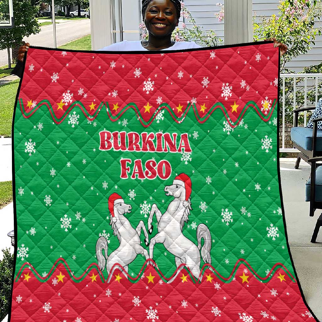 Christmas Burkina Faso Quilt Snowflake Horses and Coat of Arms - African Pride