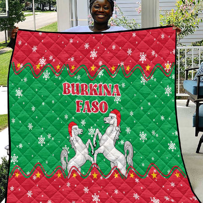 Christmas Burkina Faso Quilt Snowflake Horses and Coat of Arms - African Pride