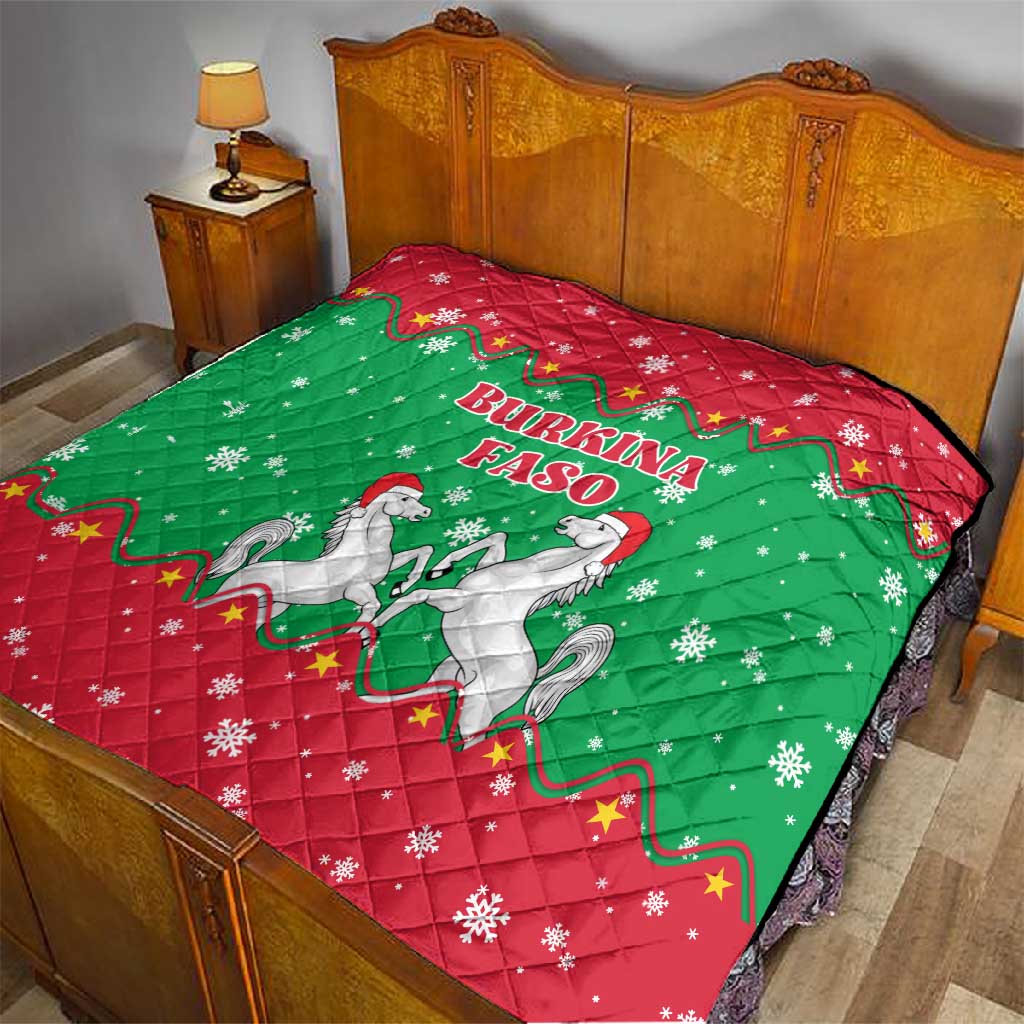 Christmas Burkina Faso Quilt Snowflake Horses and Coat of Arms - African Pride