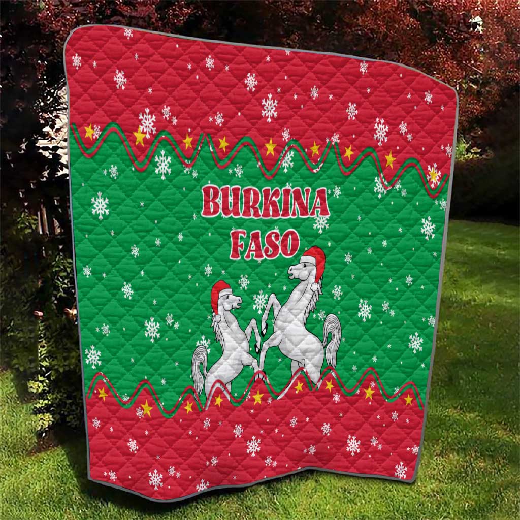 Christmas Burkina Faso Quilt Snowflake Horses and Coat of Arms - African Pride