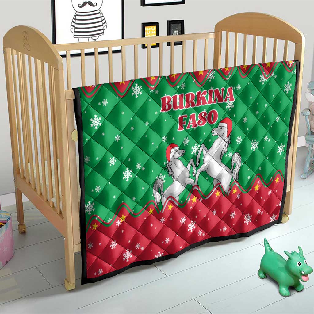 Christmas Burkina Faso Quilt Snowflake Horses and Coat of Arms - African Pride