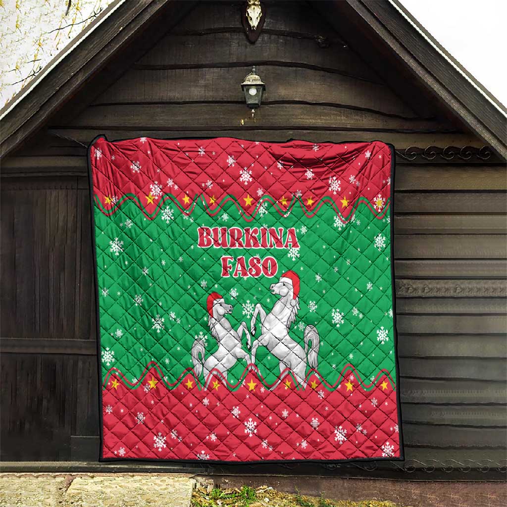 Christmas Burkina Faso Quilt Snowflake Horses and Coat of Arms - African Pride