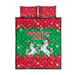 Christmas Burkina Faso Quilt Bed Set Snowflake Horses and Coat of Arms - African Pride