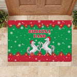 Christmas Burkina Faso Rubber Doormat Snowflake Horses and Coat of Arms - African Pride