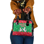 Christmas Burkina Faso Shoulder Handbag Snowflake Horses and Coat of Arms - African Pride