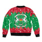 Christmas Burkina Faso Sleeve Zip Bomber Jacket Snowflake Horses and Coat of Arms - African Pride