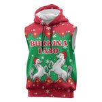 Christmas Burkina Faso Sleeveless Hoodie Snowflake Horses and Coat of Arms - African Pride