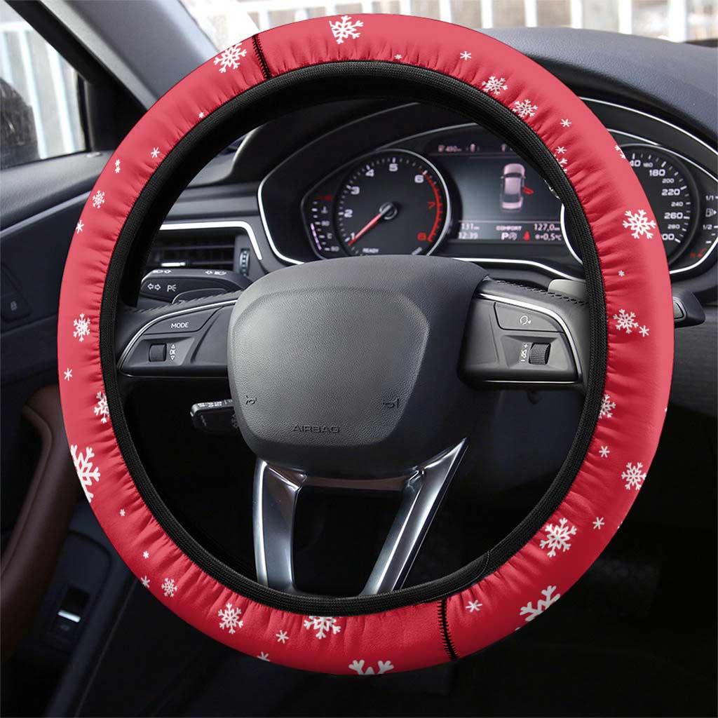 Christmas Burkina Faso Steering Wheel Cover Snowflake Horses and Coat of Arms - African Pride