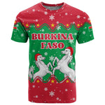 Christmas Burkina Faso T shirt Snowflake Horses and Coat of Arms - African Pride