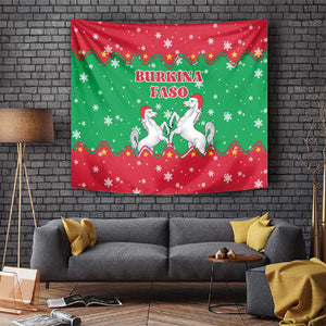Christmas Burkina Faso Tapestry Snowflake Horses and Coat of Arms - African Pride