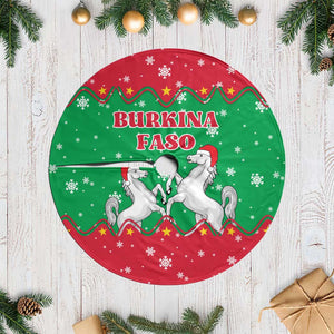 Christmas Burkina Faso Tree Skirt Snowflake Horses and Coat of Arms - African Pride