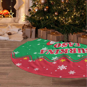 Christmas Burkina Faso Tree Skirt Snowflake Horses and Coat of Arms - African Pride