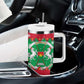 Christmas Burkina Faso Tumbler With Handle Snowflake Horses and Coat of Arms - African Pride