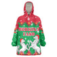 Christmas Burkina Faso Wearable Blanket Hoodie Snowflake Horses and Coat of Arms - African Pride