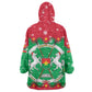 Christmas Burkina Faso Wearable Blanket Hoodie Snowflake Horses and Coat of Arms - African Pride