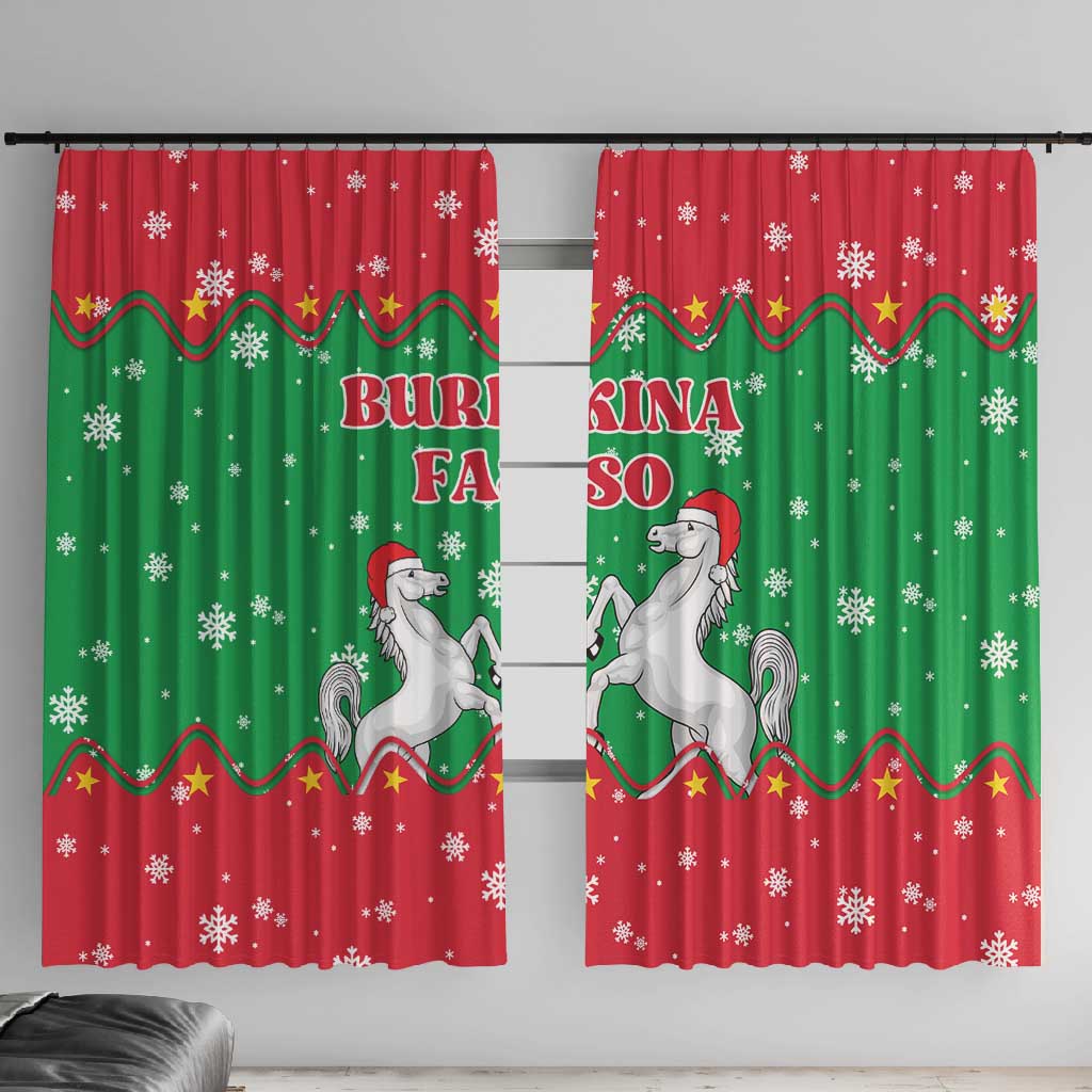 Christmas Burkina Faso Window Curtain Snowflake Horses and Coat of Arms - African Pride