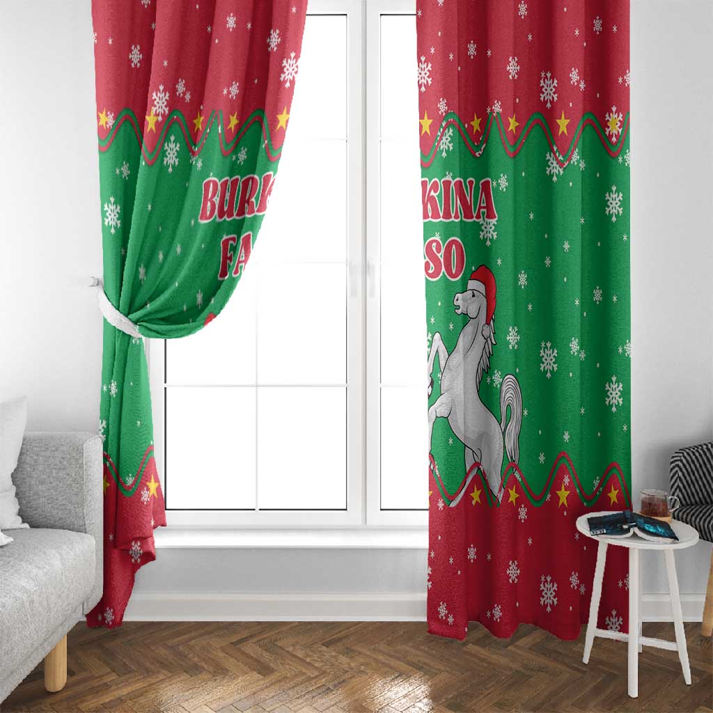 Christmas Burkina Faso Window Curtain Snowflake Horses and Coat of Arms - African Pride