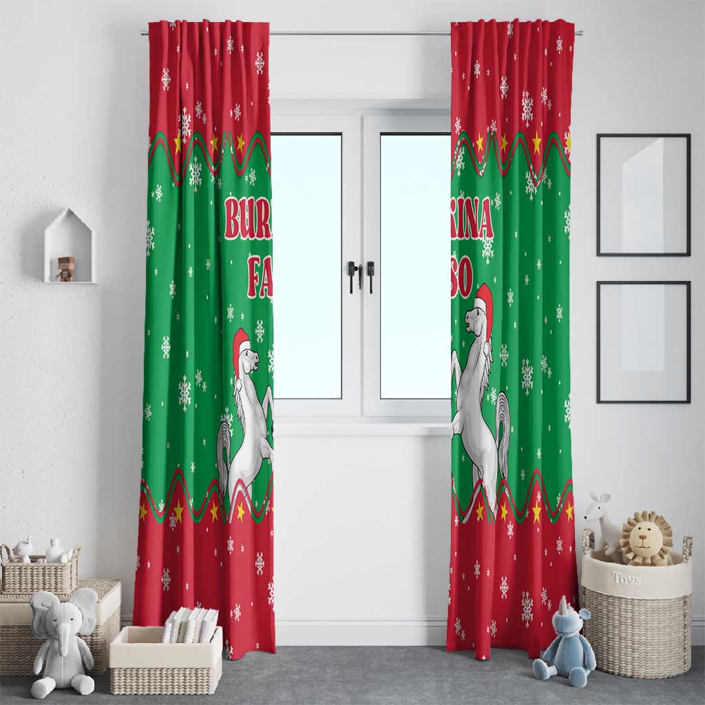 Christmas Burkina Faso Window Curtain Snowflake Horses and Coat of Arms - African Pride