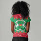 Christmas Burkina Faso Women V-Neck T-Shirt Snowflake Horses and Coat of Arms - African Pride