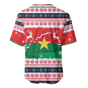 Christmas Burkina Faso Baseball Jersey Reindeer Star Design - African Pride