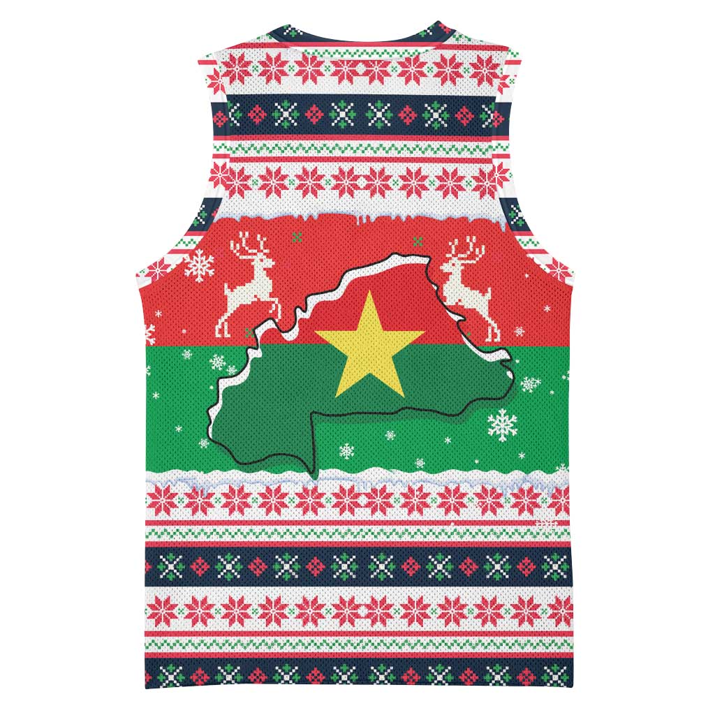 Christmas Burkina Faso Basketball Jersey Reindeer Star Design TS04