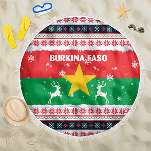 Christmas Burkina Faso Beach Blanket Reindeer Star Design - African Pride