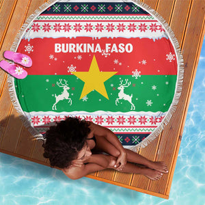 Christmas Burkina Faso Beach Blanket Reindeer Star Design - African Pride