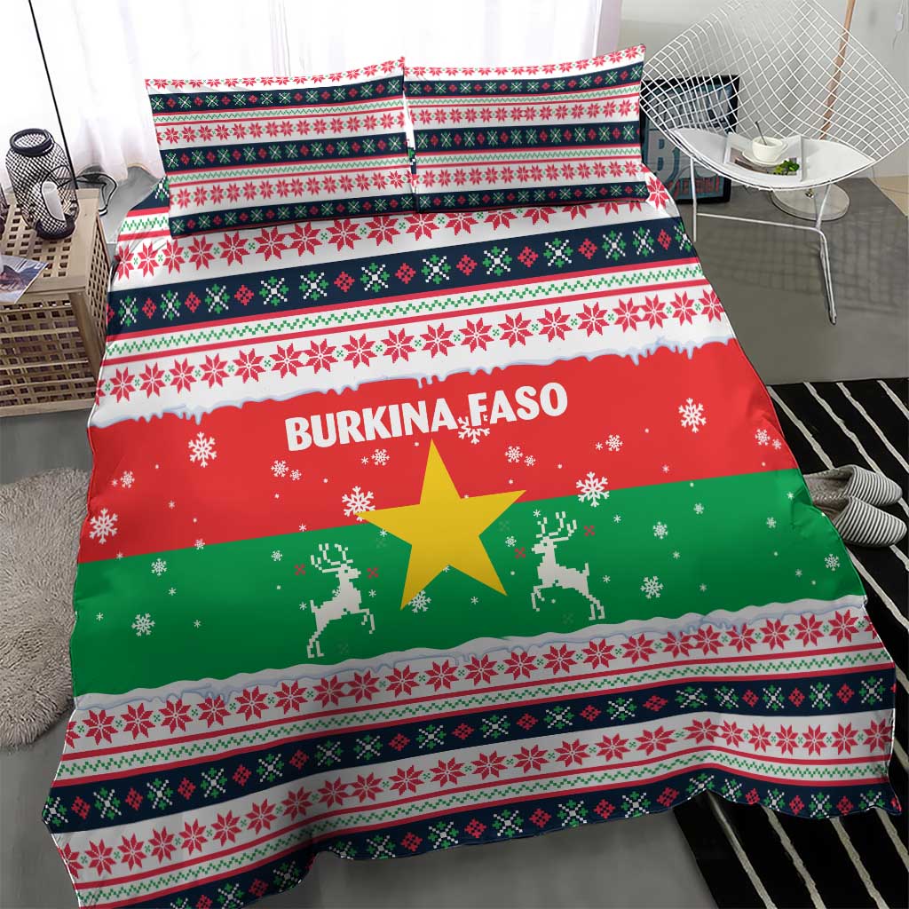 Christmas Burkina Faso Bedding Set Reindeer Star Design - African Pride