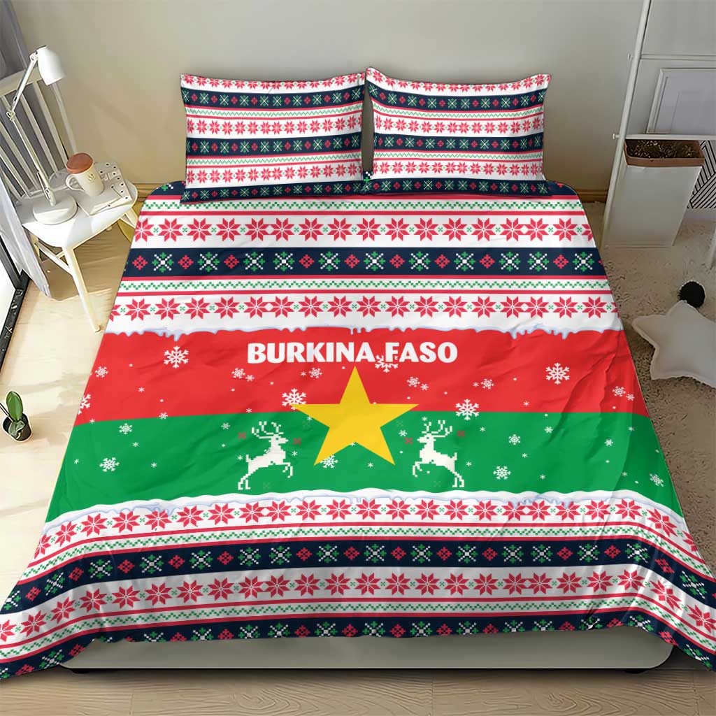 Christmas Burkina Faso Bedding Set Reindeer Star Design - African Pride