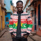 Christmas Burkina Faso Bomber Jacket Reindeer Star Design - African Pride