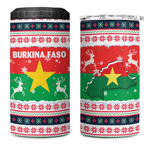 Christmas Burkina Faso 4 in 1 Can Cooler Tumbler Reindeer Star Design - African Pride