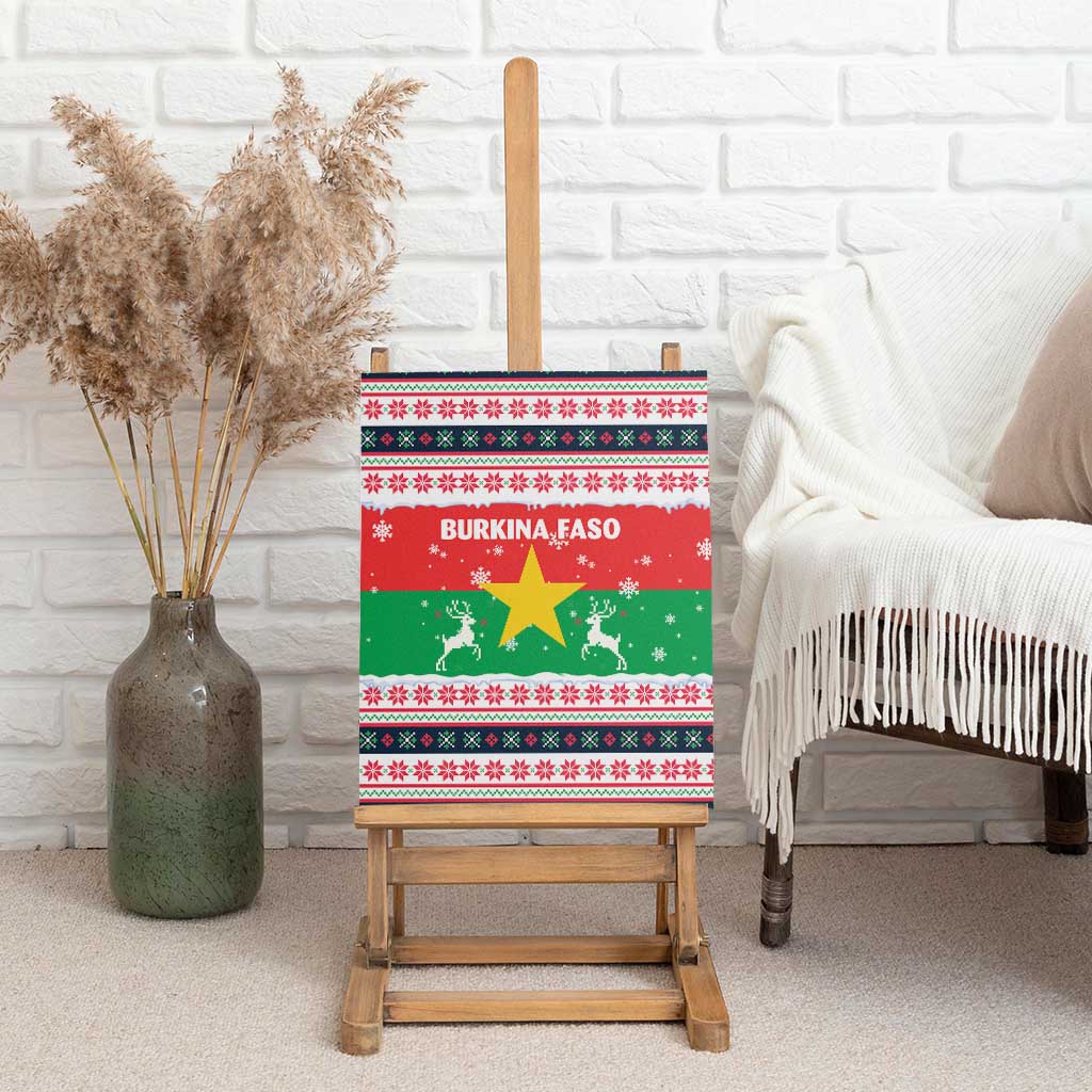 Christmas Burkina Faso Canvas Wall Art Reindeer Star Design - African Pride