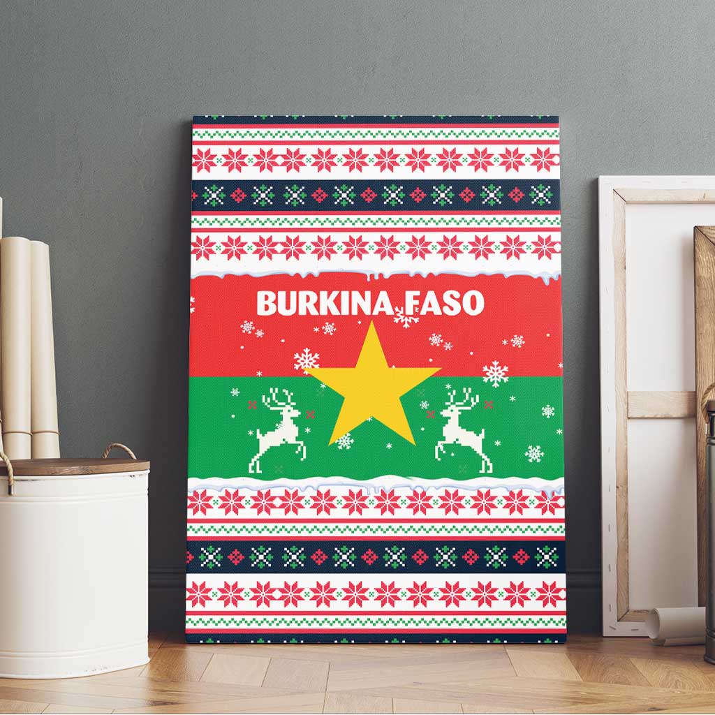 Christmas Burkina Faso Canvas Wall Art Reindeer Star Design - African Pride