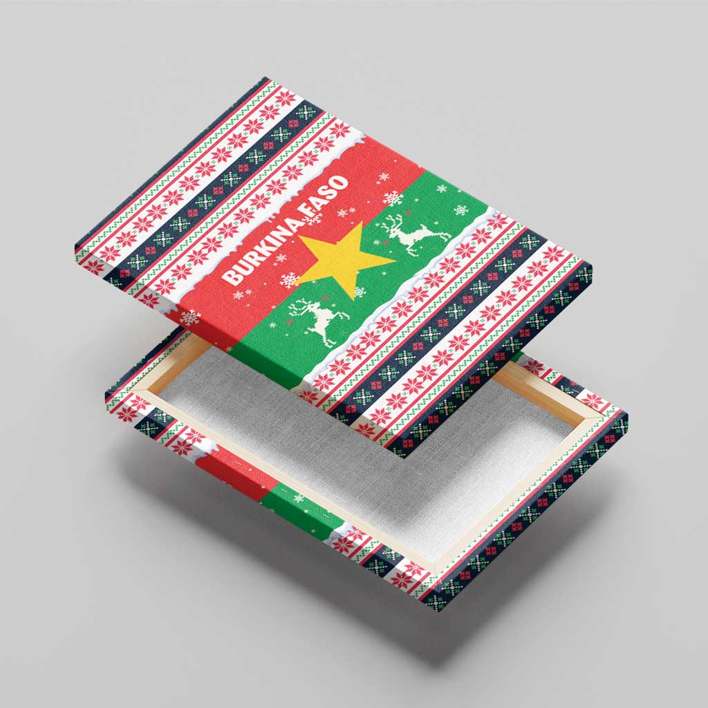 Christmas Burkina Faso Canvas Wall Art Reindeer Star Design - African Pride