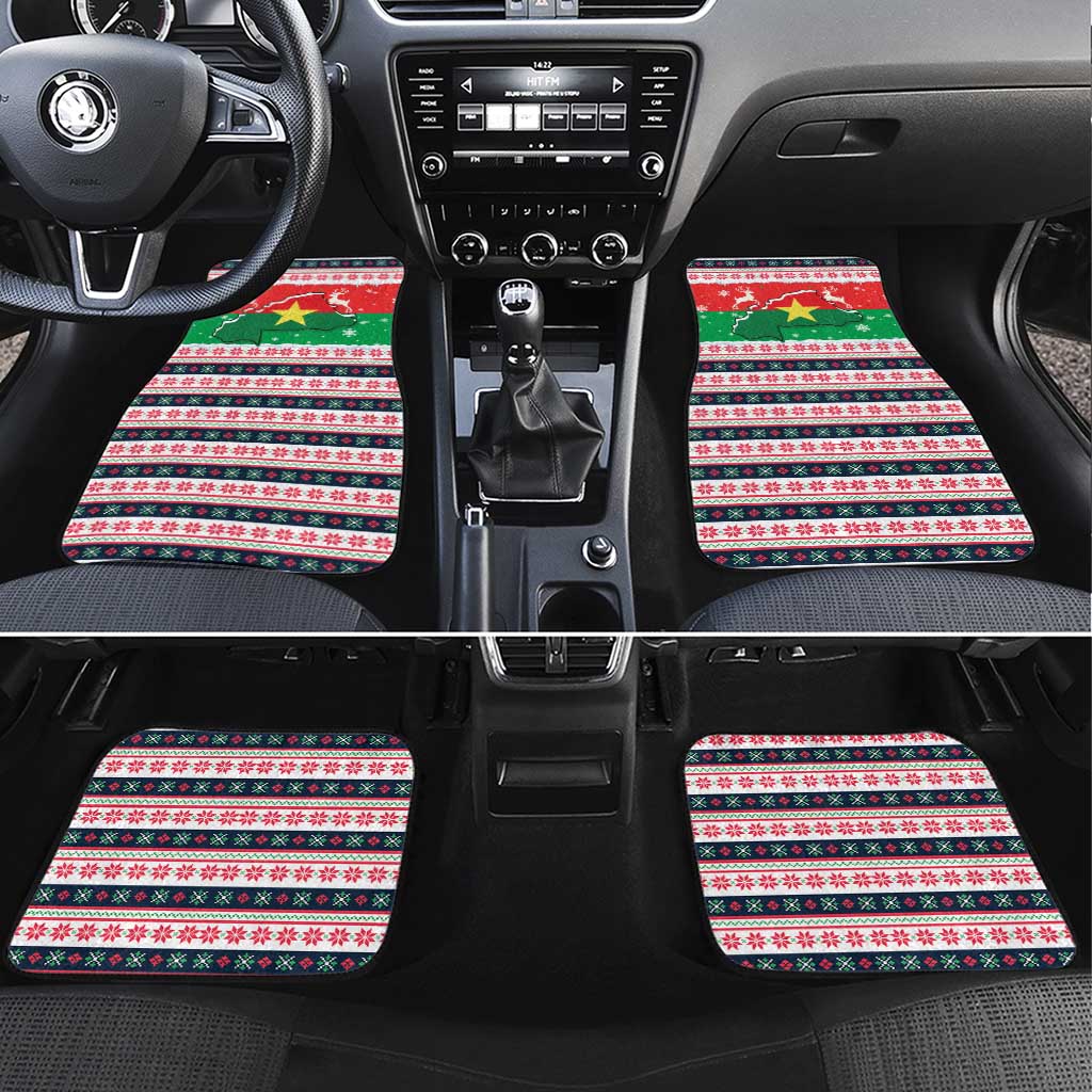 Christmas Burkina Faso Car Mats Reindeer Star Design - African Pride