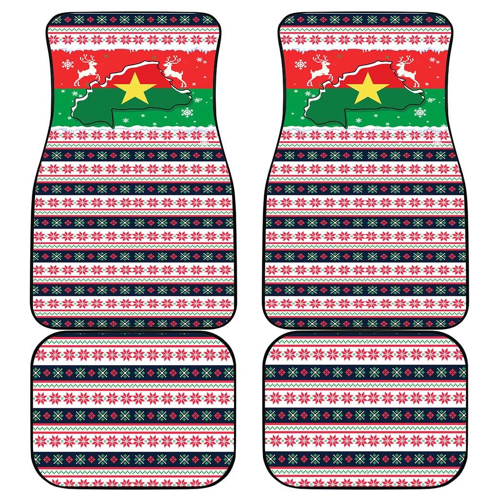 Christmas Burkina Faso Car Mats Reindeer Star Design - African Pride