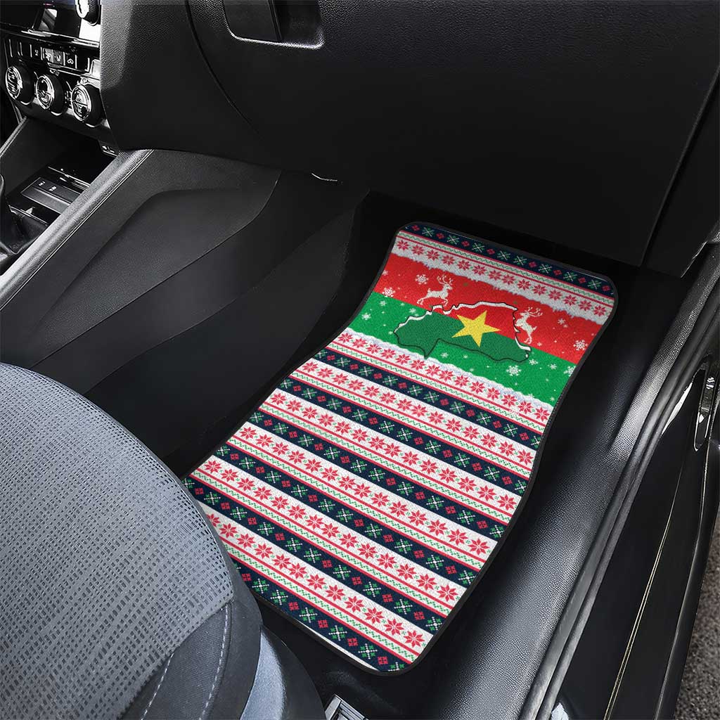 Christmas Burkina Faso Car Mats Reindeer Star Design - African Pride