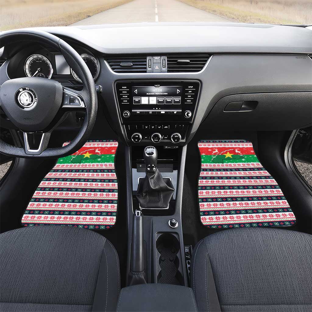 Christmas Burkina Faso Car Mats Reindeer Star Design - African Pride