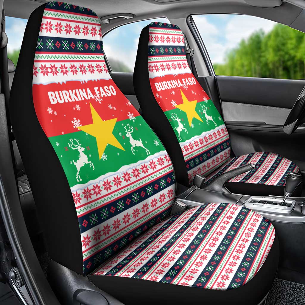 Christmas Burkina Faso Car Seat Cover Reindeer Star Design - African Pride