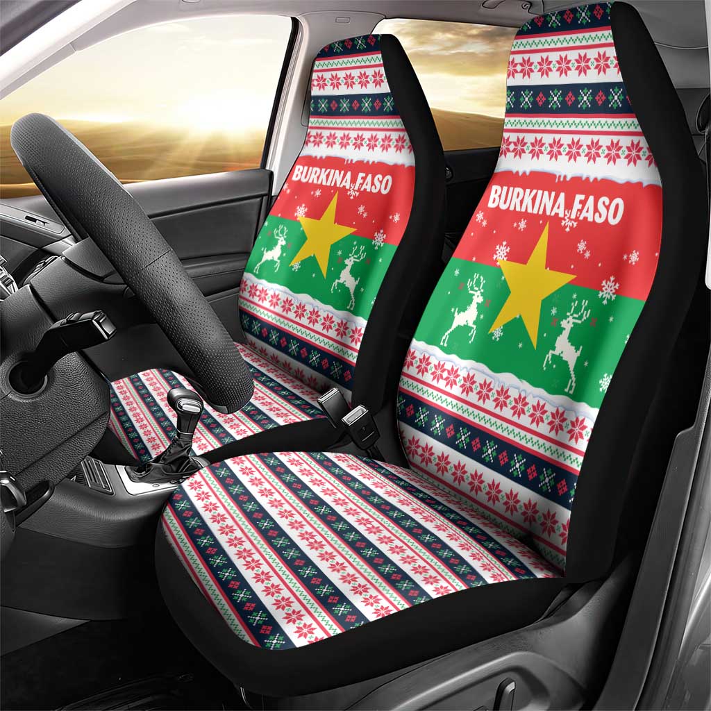 Christmas Burkina Faso Car Seat Cover Reindeer Star Design - African Pride