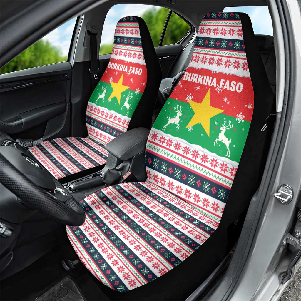 Christmas Burkina Faso Car Seat Cover Reindeer Star Design - African Pride