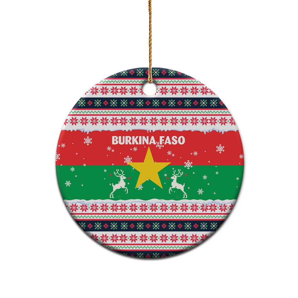 Christmas Burkina Faso Ceramic Ornament Reindeer Star Design - African Pride